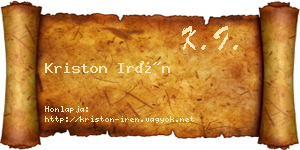 Kriston Irén névjegykártya